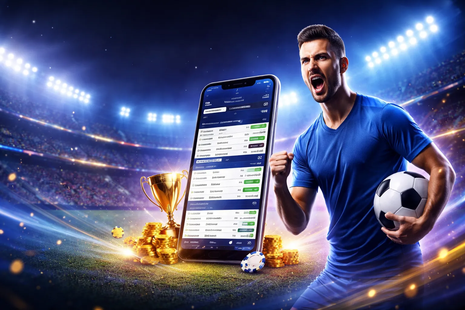 Sân vận động bóng đá sôi động, giao diện cá cược Club789 thể thao